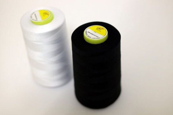 Polyester Sewing Machine Thread Black & White (2PCS Set) – 5000 Yards Each, 100% Spun Polyester