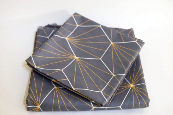 Bedsheet Single (240 x145cm) with 1 pillowcase, 125GSM Geometric Pattern, Soft & Durable Fabric