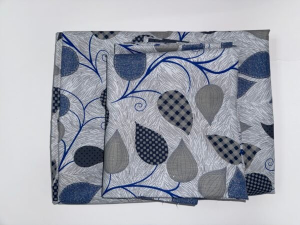 King Size Cotton Flat Bedsheet (270x240 cm) with 2 Pillowcases – Leaf Pattern, Soft & Breathable Fabric