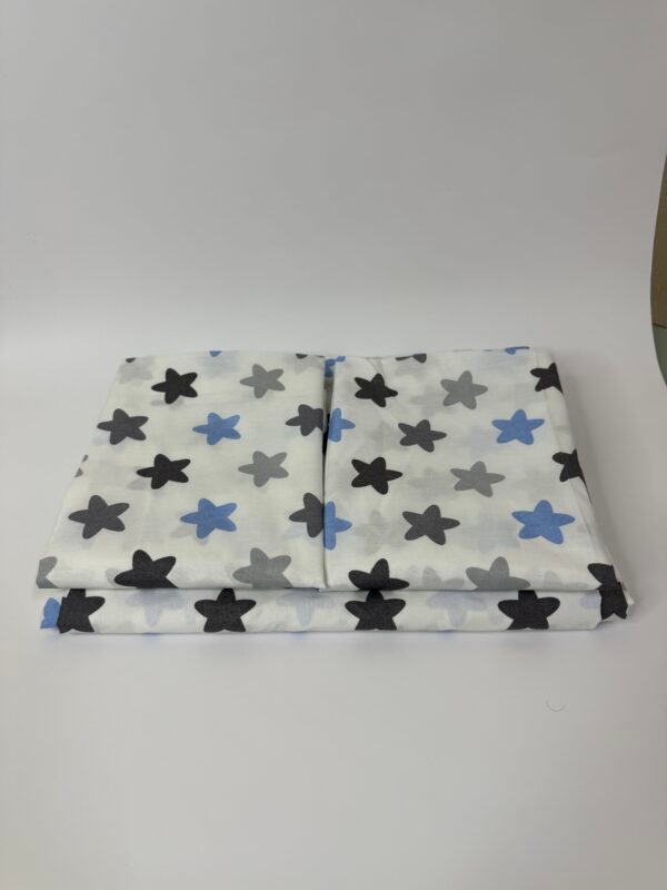 Generic King Size Flat Cotton Bedsheet 270x240cm with 2 Pillowcases 144 TC Star Print