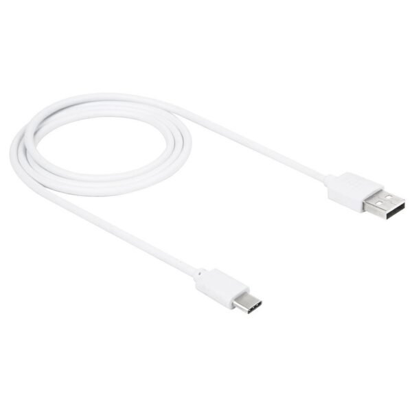 USB-A to USB- Type C Charging Cable (1m) – Fast Charge & Sync – White