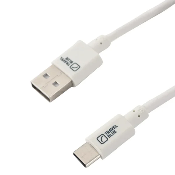 USB-A to USB- Type C Charging Cable (1m) – Fast Charge & Sync – White