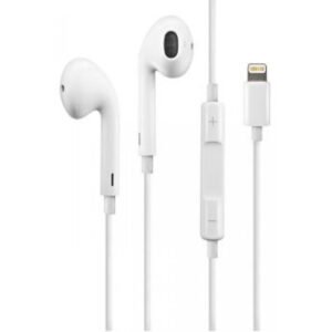 Wired In-Ear Headphones with Mic and Lightning Connector– White