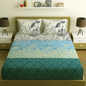 King Size Flat Bedsheet (250x240 cm) with Two Pillowcases 125 GSM Soft & Breathable Fabric