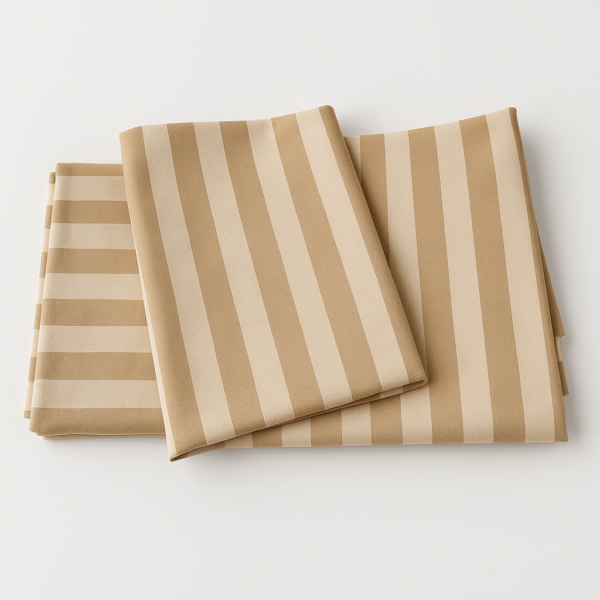 King Size 240x260 cm Flat Bedsheet with 2 pillowcases Brown Strip